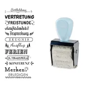 trodat® Creative Mini + Kissen Set - Schulplaner (Pastell Blau)