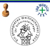 Frohe Weihnachten Holzstempel 1 rund