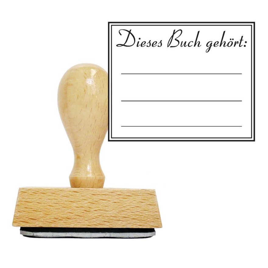 Holzstempel Dieses Buch gehört Holzstempel Dieses Buch gehört