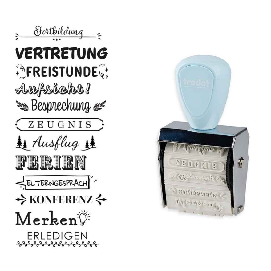 trodat® Creative Mini + Kissen Set - Schulplaner (Pastell Blau) trodat® Creative Mini + Kissen Set - Schulplaner (Pastell Blau)