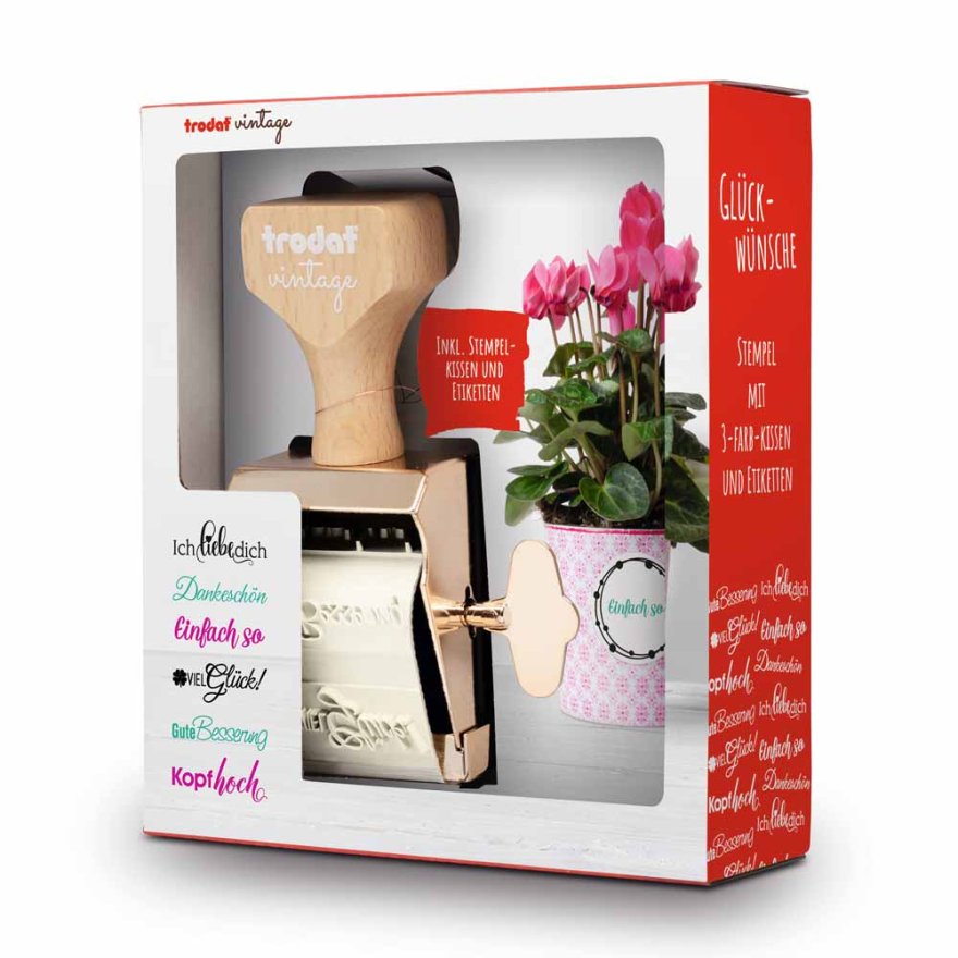 TRODAT Vintage Stempel - Set „Glückwünsche“ TRODAT Vintage Stempel - Set „Glückwünsche“