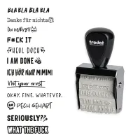 TRODAT Creative Mini + Kissen Set - Böse Sprüche - Pastell Lila